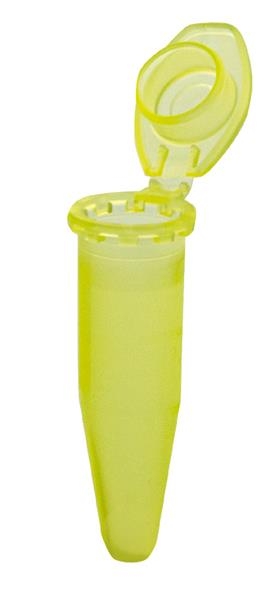 100 Sicherheits Reaktionsgefäß mit Deckel 1,5ml gelb